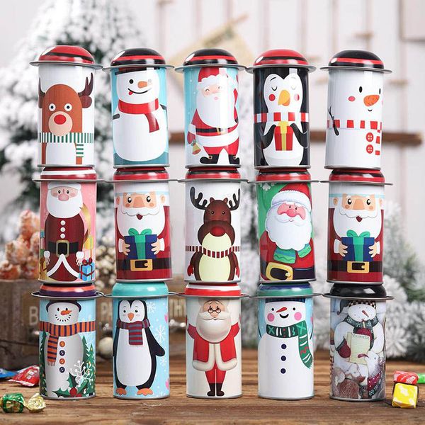 

christmas candy cans children gift sweets box iron jar favor candy tin box party santa claus snowman xmas party gift dhl an2614