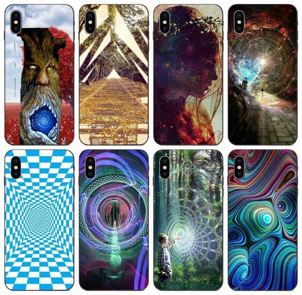 

tongtrade] волшебный психоделический туннель с чехол для iphone 5с 6с плюс 8 7 х хз 11 про макса samsung s10 для 5g в честь 10 20 чехол cc9