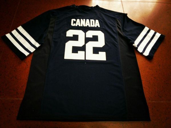 

men brigham young cougars squally canada #22 real full embroidery college jersey size s-4xl or custom any name or number jersey, Black;red