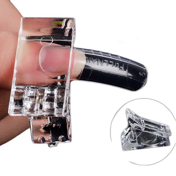 

1pc/3 pcs plastic nail tips clip for poly gel quick building mold finger extension uv led nail art builder manicure tools, Black
