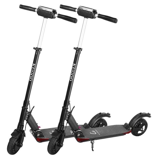 

set of two] kugoo s1 pro folding electric scooter 350w motor lcd display screen 3 speed modes max 30km/h - black