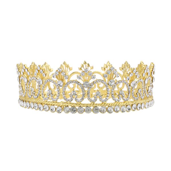 

wedding party 16x5cm tiaras beaded flower leaf headwear of bride crown diamond headwear for bride acting initiation graduation rs-13, White;golden