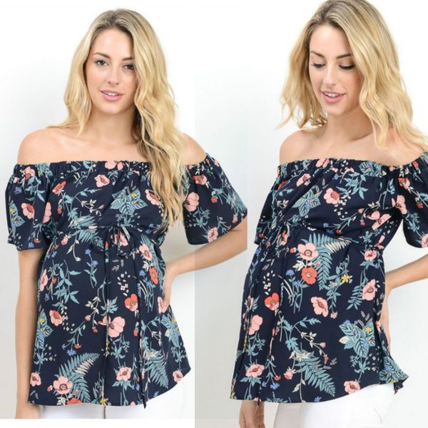 

maternity dresses 2019 summer new style collar loose tie short sleeve print maternity shirt dresses for p shoot, White