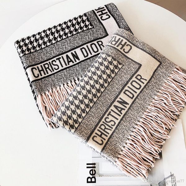 

2019 wholesale-high qualtiy size 180x70cm cashmere women scarfs euro brand french design scarves women gift square scarves without box, Blue;gray