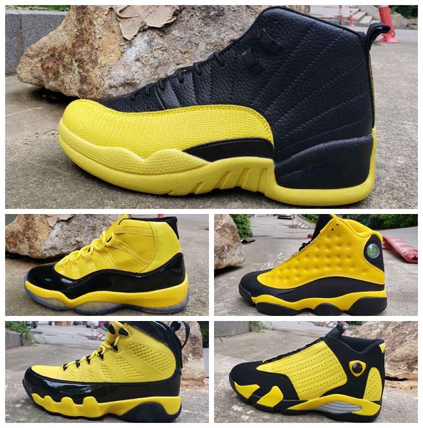 

new 11 12 13 14 mens basketball shoes 11s 12s 13s bumblebee yellow black trainers sports sneakers designer jumpman zapatillas de baloncesto