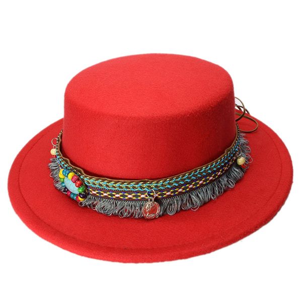 

унисекс гулянку beach street hat spring summer полушерстяные stiff широкий брим jazz flat top свинина pie bowler канотье sailor cap размер 5, Blue;gray