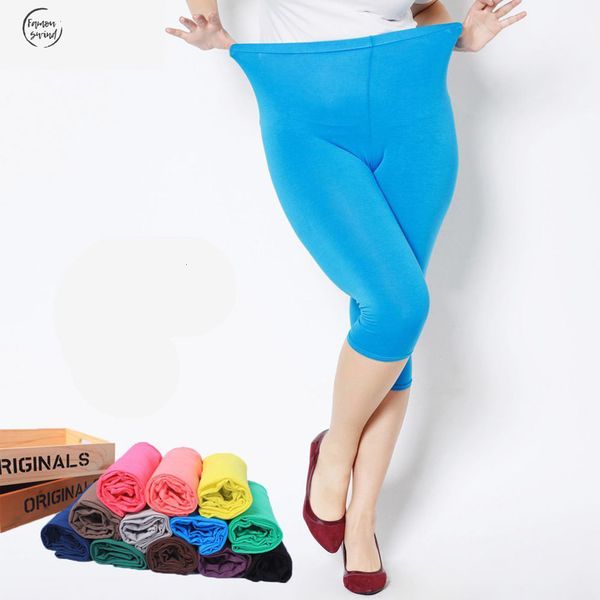 

стиль модальные поножи большой высокое качество большой упругие плюс размер 7xl лето размер candy цвет модальные mid теленок женщины брюки, Black