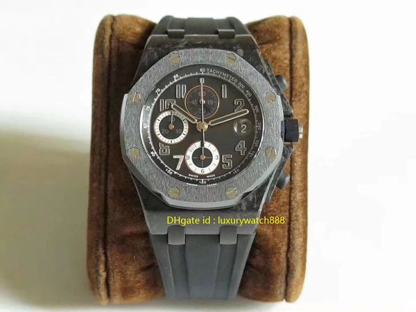 

designer luxury mens watches automatic wristwatch 12h chronograph carbon fiber case rubber strap sapphire diameter 42mm waterproof calendar, Slivery;brown