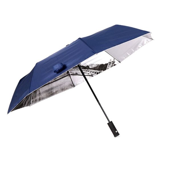 

creative led steering automatic umbrella three folding sunshade umbrella business drop shipping new