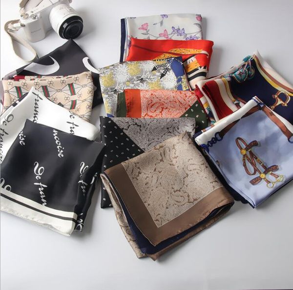 

new fashion scarves with all kinds of retro japanese korean 70 small square scarves for women decoration art scarves wholesale, Blue;gray