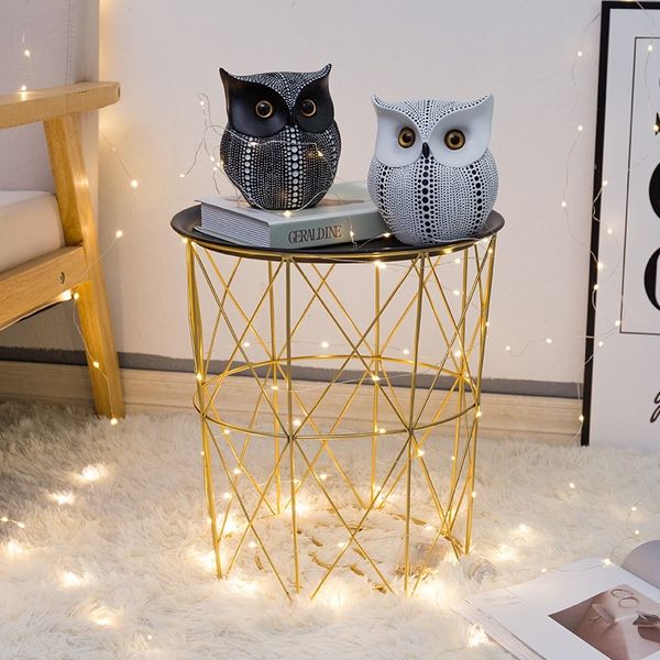 2019 Crafted Owl Statue White Black Small Animal Figurines For Home Decor Bff For Owl Bird Lovers Living Room Bedroom Office Decoration From
