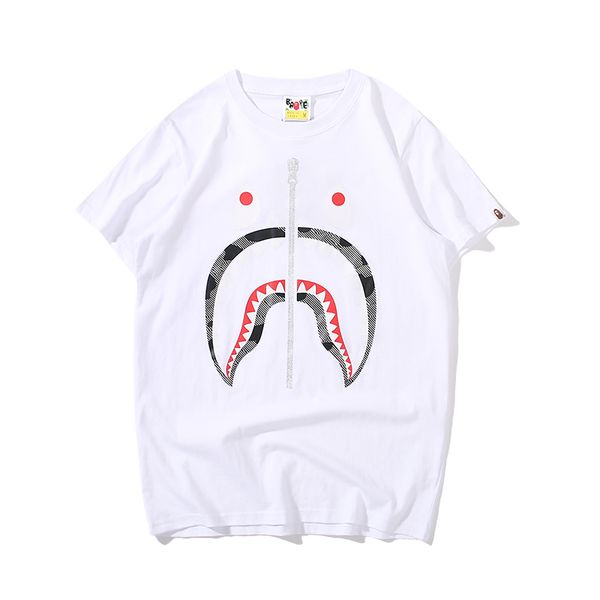 

new designer t shirt for men women brand tshirt aap.e shark mouth print summer casual t shirt mens designer t shirts, White;black