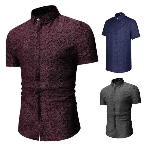 

men's casual shirts men dress comfortable novelty printed regular fit male solid short sleeve blouse man shirt asian -3xl, White;black