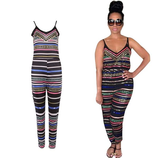 

Women Sexy Jumpsuit Backless African Playsuit Bodycon Romper Trousers Plus Size 3XL