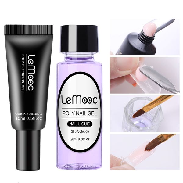 

lemooc 15ml 10 colors nail building gel polish varnish for nail extension uv gel led poly lacquer manicure diy tool, Red;pink