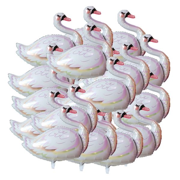 

50 pieces cartoon animal aluminum film balloon swan