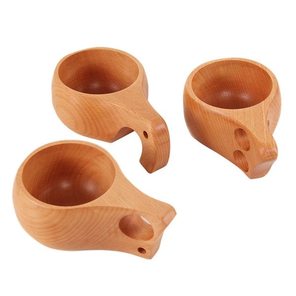 

wooden teacups outdoor travel cups portable kuksa handmade wood water wine beer milk juice mug drinking coffee tea cups tea cups