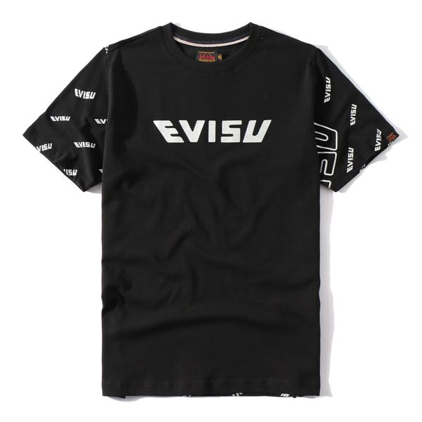 

evisu mens марка дизайнер футболки 19ss черный мужские дизайнерские fs футболки top с коротким рукавом размер m-xxl, White;black