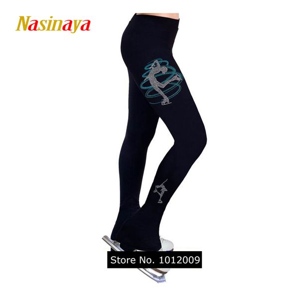 

customized clothes ice skating costume figure skating pants warm fleece trousers child girl turning skater rhinestone