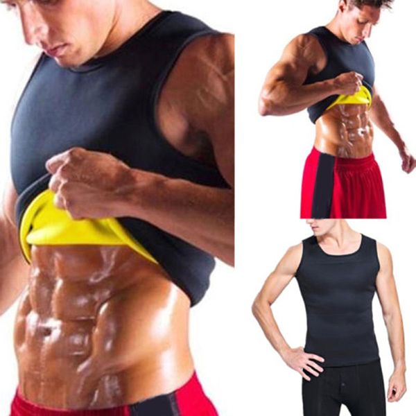 

men running vests body shaper synthetic rubber weight loss vest quick dry body shaper cincher belt mens workout fitness shirt, Black;blue