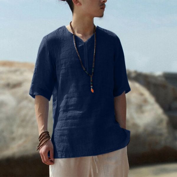 

summer men's shirt comfortable cool and thin breathable collar hanging dyed gradient cotton male blouse camisas masculina, White;black