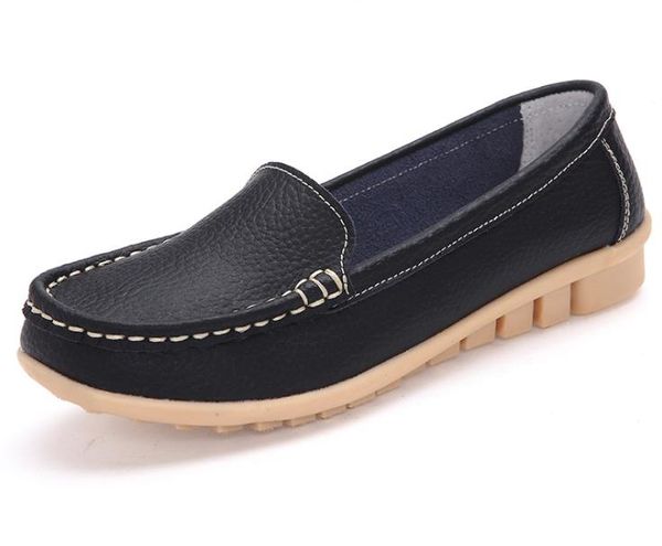 

shoes women flats casual shoes leather 135, Black