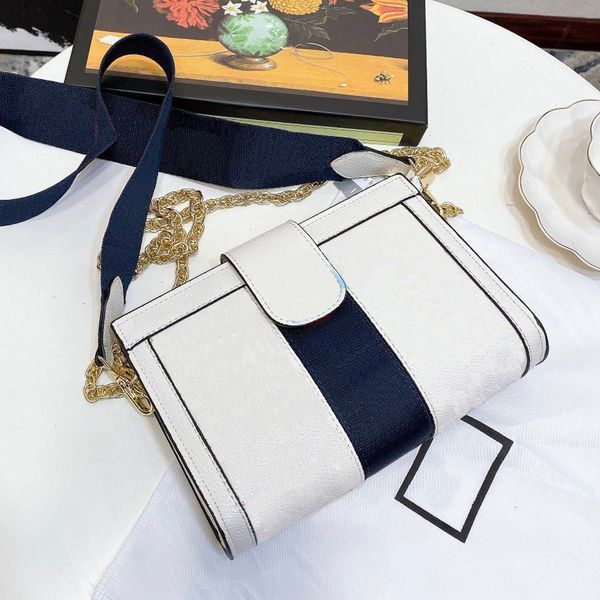 

new designer luxury women bags shoulder bags crossbody bag detachable shoulder strap metal chain genuine leather gold thread embroidery