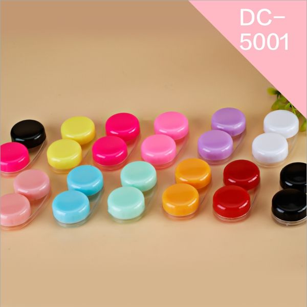 

liusventina portable wholesale solid smooth contact lens case for color lenses gift for girls 20pcs/lot random mix color