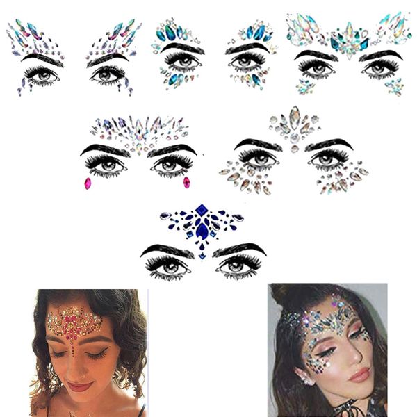 

face gems resin drill stick bindi sticker glitter acrylic adhesive face jewels gems temporary tattoo eyes diy party decor ld