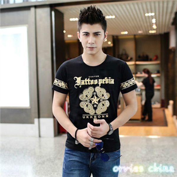 

summer 2020 cotton men's short-sleeved t-shirt printing loose short-sleeved men's shirt wholesale men's half-sleeved body