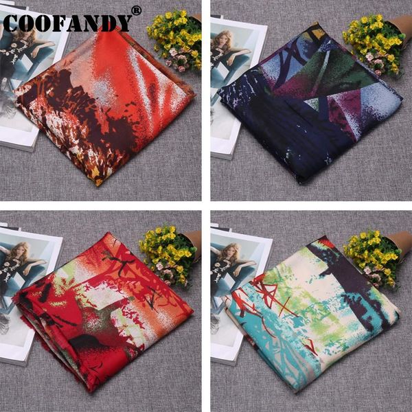 

lady women long painting soft wrap fashion shawl oil scarf, Blue;gray