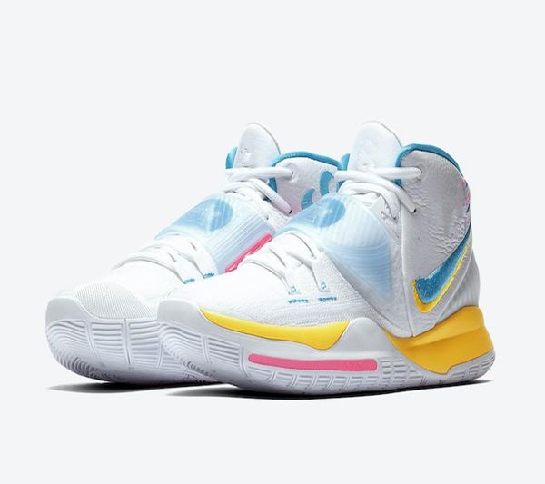 

2020 new kyries 6 neon graffiti men basketball shoes with box irvings 6 retro logos sport shoe sneakers us7-us12, Black