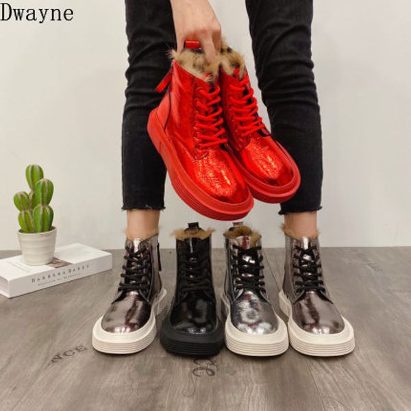 

2020 new korean version of the zipper fur plus velvet thick bottom sponge cake motorcycle boots children, Black