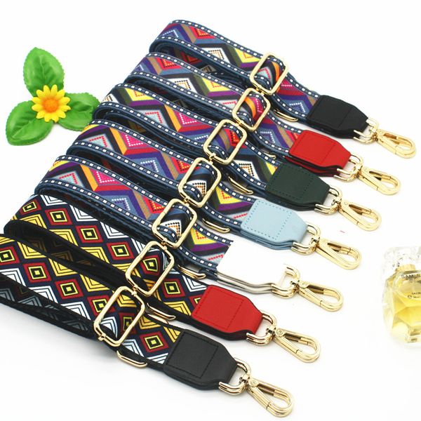 

rainbow stripe handbags strap belts design buckle bag straps new trendy shoulder straps obag accessories, Black