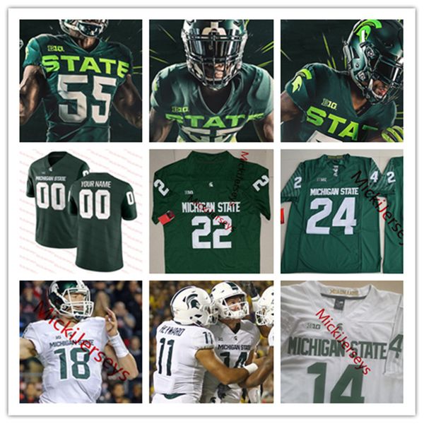 

Newest Michigan State Spartans Football Jersey Kirk Cousins Le'Veon Bell Jon Reschke Antjuan Simmons Raequan Williams Jake Hartbarger Jersey