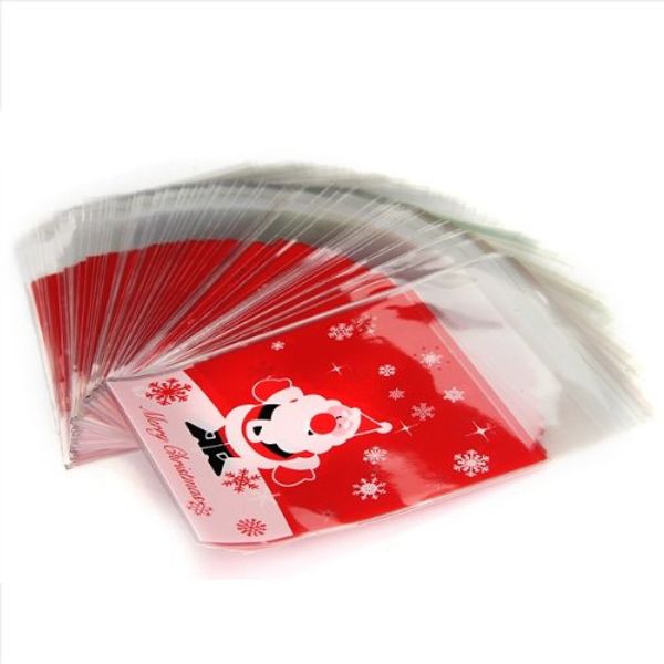 

100 pcs self seal adhesive opp bag santa claus red for candies cookies wedding