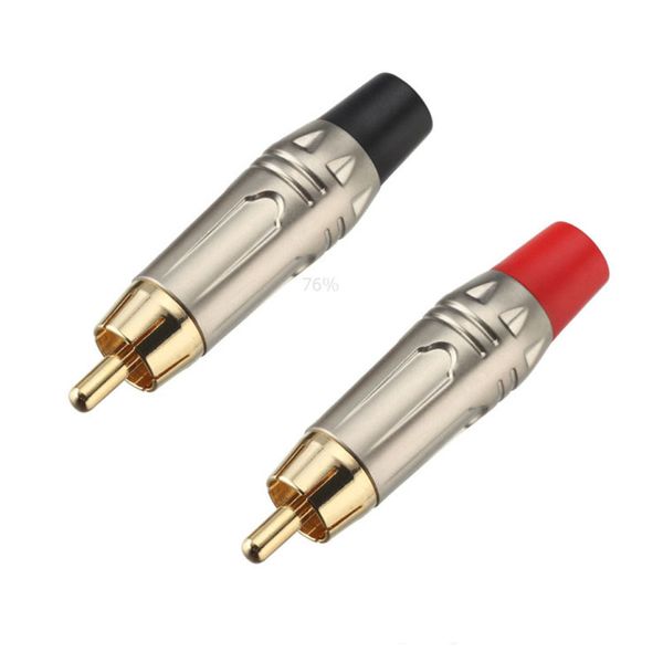 Freeshipping 100Pcs/50Pairs RCA stecker Männlich Jack Weibliche Stecker Audio Video Draht Stecker Adapter Vernickelt Hohe qualität