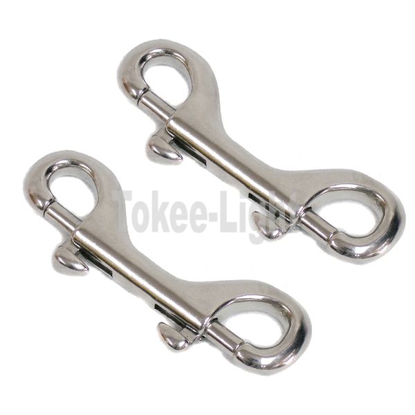 

2 pcs scuba diving 4" 316 stainless steel hook double ended bolt snap buckle metal clip