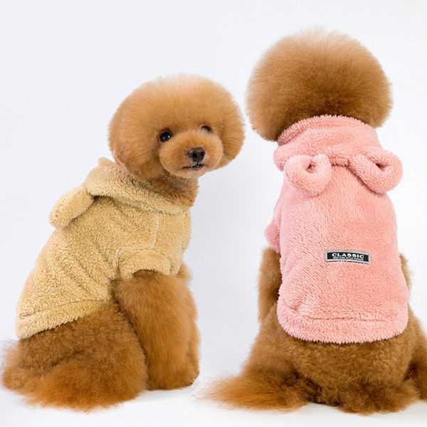 

christmas dog clothes two-legged cotton pet clothes hooded padded fleece pet warm teddy dogs coat pet dog accessories