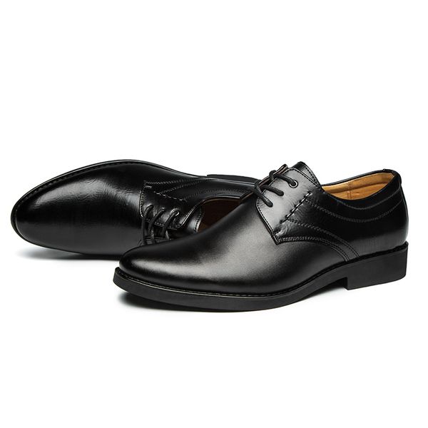 

2020 formal round toe leather oxford shoes for men fashion dress footwear y200420, Black