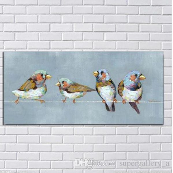 

абстрактные птицы чистая ручная роспись современный декор стен абстрактные животные поп-арт живопись маслом на высококачественном холсте мул