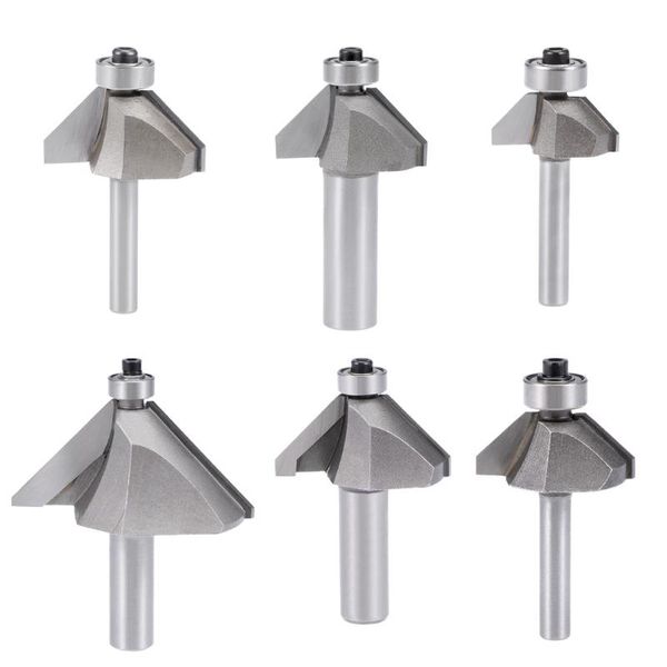 

uxcell 1pcs ball bearing 45 degree chamfer router bit 3 for cutting solid woods mdf plywood shaving ecological board silver