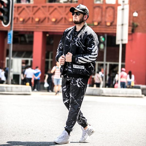 

2020 fashion tracksuit sets for men's letter printing running clothes sportswear sports suit men's jacket+pants sets plus size l-7, Gray