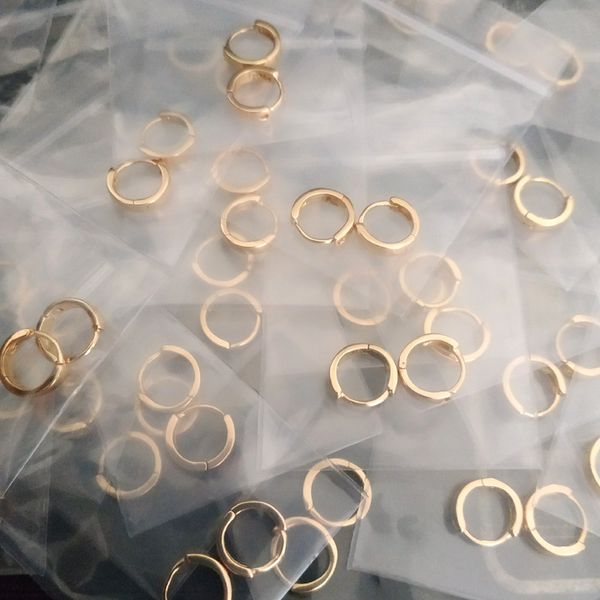 

hoop & huggie 10pair wholesale baby earrings gold very small kids jewelry baptism bijoux enfant brincos bebe orecchini kolczyki e1582, Golden;silver