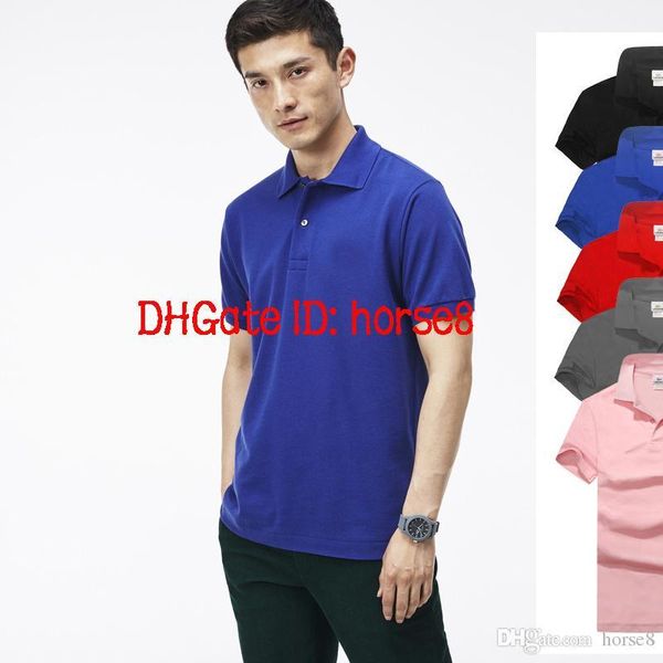 

2018 new crocodile polo shirt men short sleeve casual shirts man's solid classic t shirt plus camisa polo 801, White;black