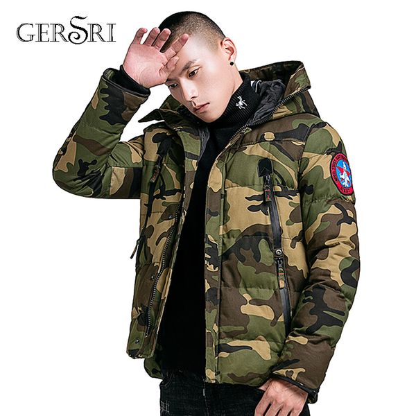 

gersri winter jacket men parkas coat male jacket men thick outwear nylon camouflage hooded down plus size big, Tan;black