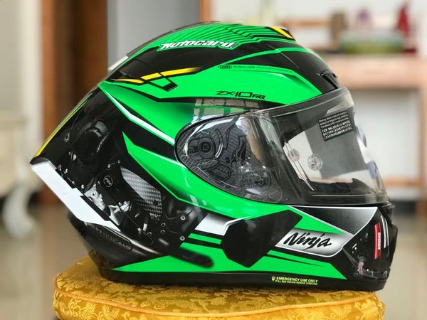 

full face motorcycle helmet x14 zx-10rr green helmet riding motocross racing motobike