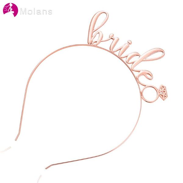 

molans new arrival metal word bride headband solid hair accessories hair bands hoop fashion cute wedding headdress headwear 2020