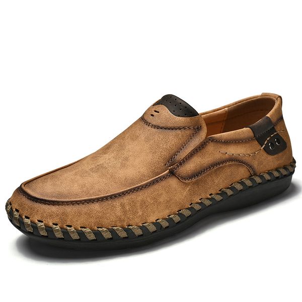 

autumn winter shoes men casual shoes loafers men artificial leather keep feet warm big size, Black