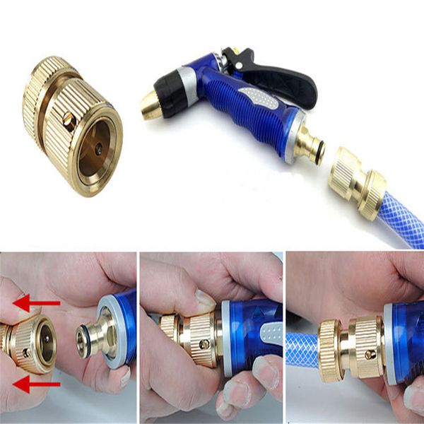 

1x brass tap connector 2.8 * 2.8 * 4.2cm tube snap fitting spray threaded water pipe sprayers durable nozzle dropship 19y24